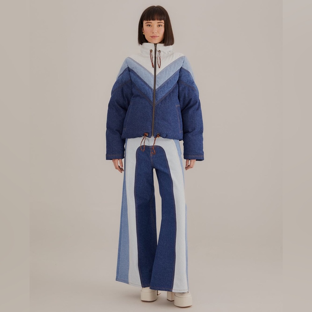 Farm Rio Denim Patchwork Jacket